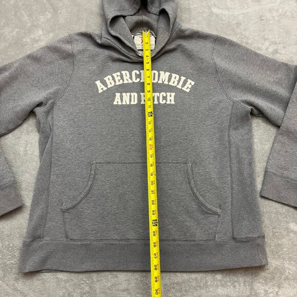 Vintage Abercrombie & Fitch Hoodie XL Y2K Heavy Thick Distressed embroidered - Picture 6 of 9